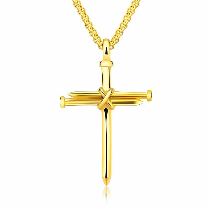 Collar con cruz en forma de clavo
