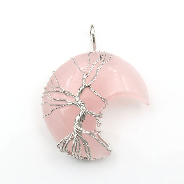 Collar con colgante Árbol de la Vida en cristal lunar Accesorios