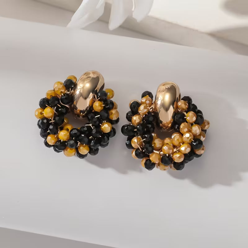Par de pendientes artesanales bohemios con cuentas