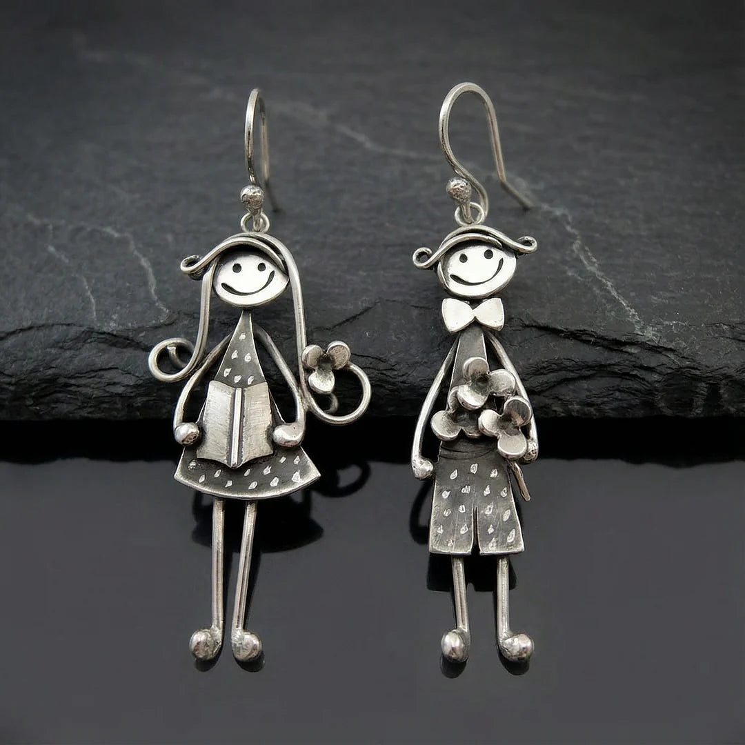 Pendientes colgantes vintage para niño y niña