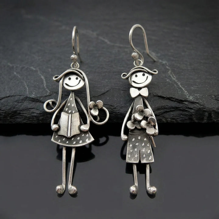 Pendientes colgantes vintage para niño y niña