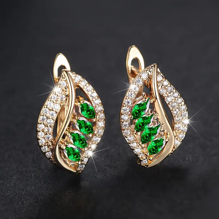 Pendientes Hoja de Esmeralda