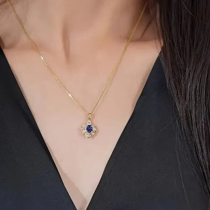 Collar de oro azul