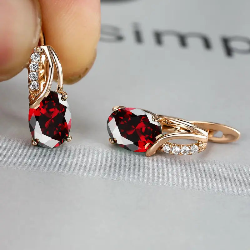 Pendientes Veressa Ruberine en dorado