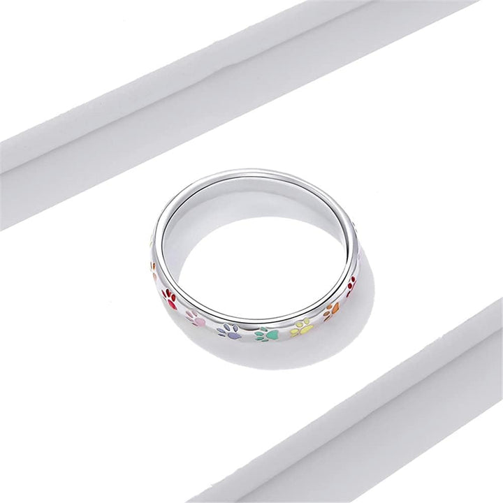 Anillo en Plata de Ley con Diseño de Huella