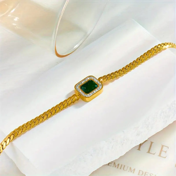 Pulsera Joana Verdejante con Esmeralda