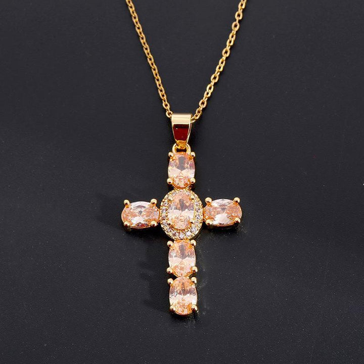 COLLARES CRUZADOS DE GEMAS COLORIDAS
