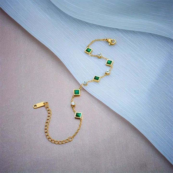 Pulsera Esmeralda Celeste