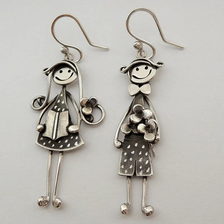 Pendientes colgantes vintage para niño y niña