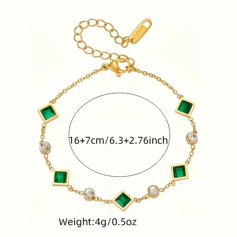 Pulsera Esmeralda Celeste