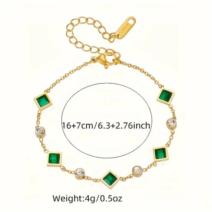 Pulsera Esmeralda Celeste