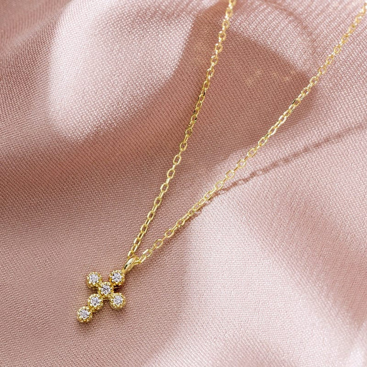COLLAR CRUZ DE DIAMANTES MINI