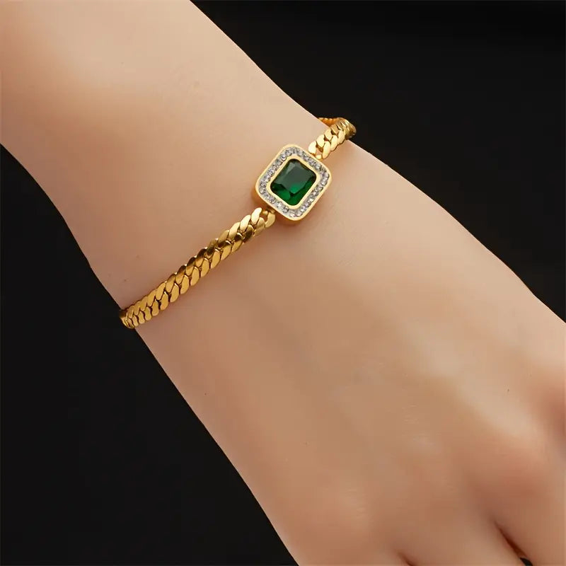 Pulsera Joana Verdejante con Esmeralda
