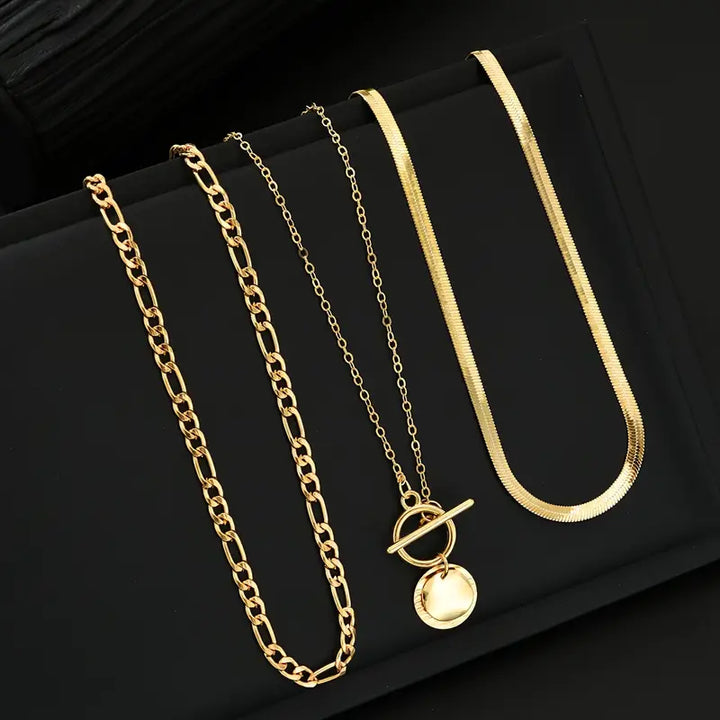 Collar Savira Moneda Texturizada | Oro
