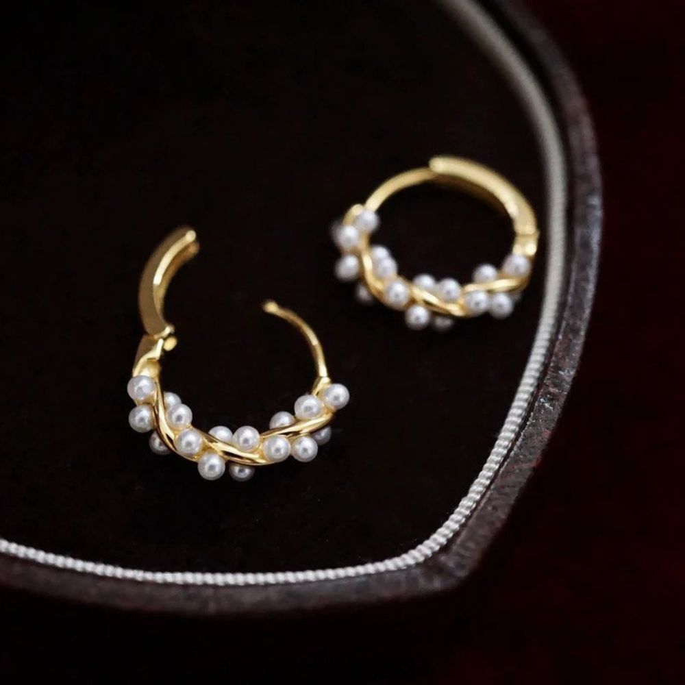 Pendientes De Perlas Retorcidas