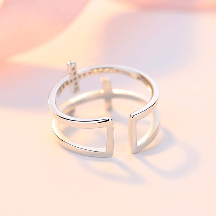 ANILLO GLORY DOUBLE CROSS - (AJUSTABLE)