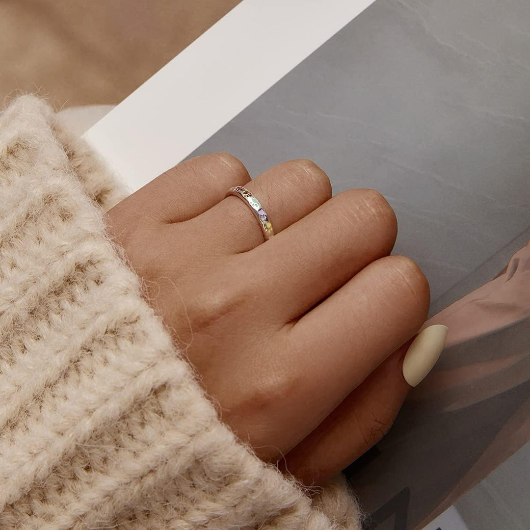 Anillo en Plata de Ley con Diseño de Huella