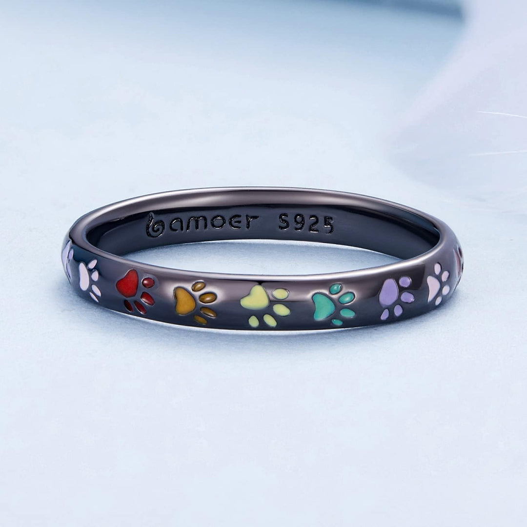 Anillo en Plata de Ley con Diseño de Huella