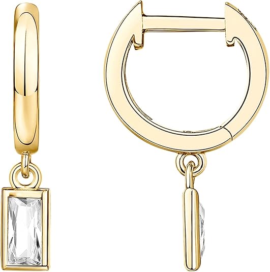 Pendientes Cristal Rectangular | Oro