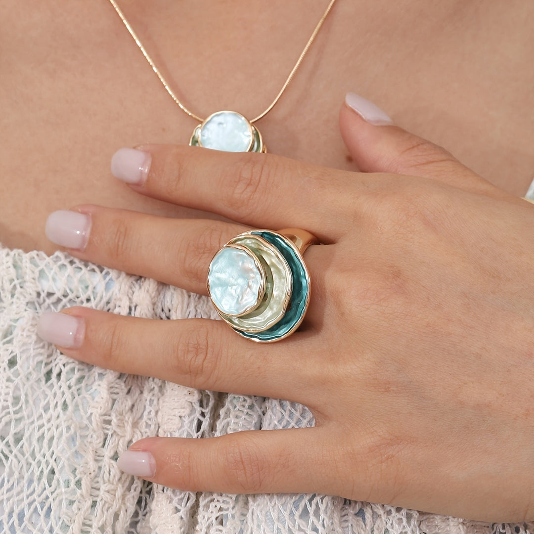 Anillo Boho de Tres Capas Esmaltado