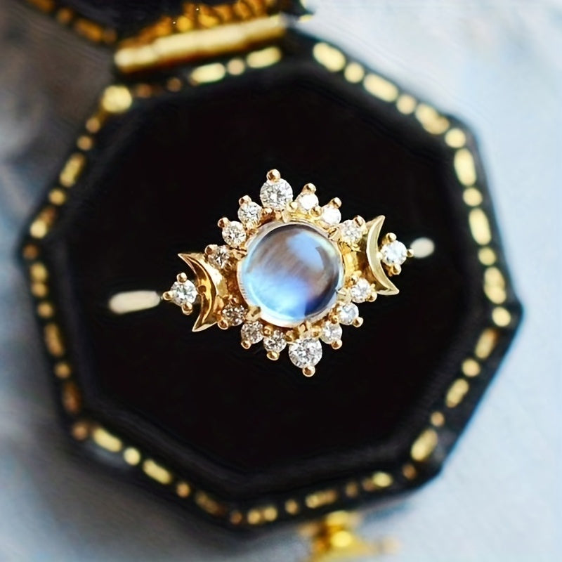 Anillo Lisa con Piedra de Luna