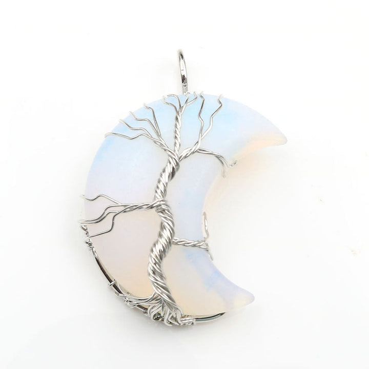 Collar con colgante Árbol de la Vida en cristal lunar Accesorios