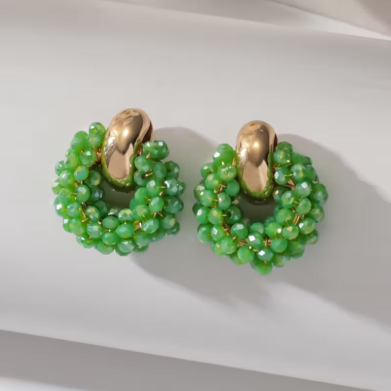 Par de pendientes artesanales bohemios con cuentas