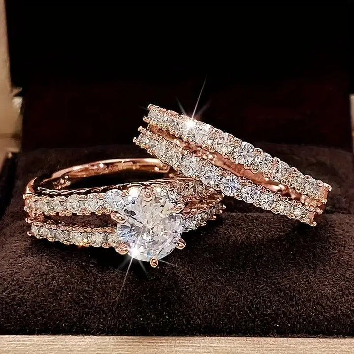 Conjunto de Anillos de Oro Esplendor Eterno