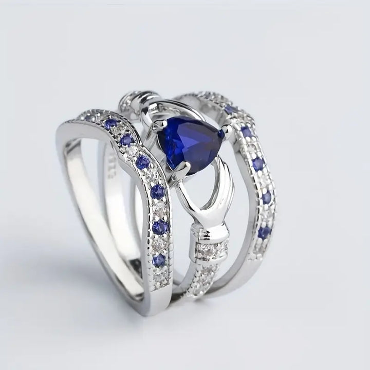 Conjunto de Anillos Lujo Eterno Azul