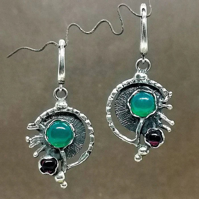 Pendientes de plata con cristales turquesa