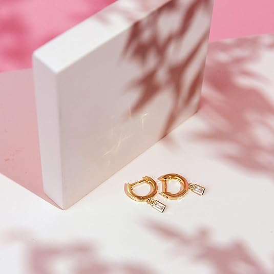 Pendientes Cristal Rectangular | Oro