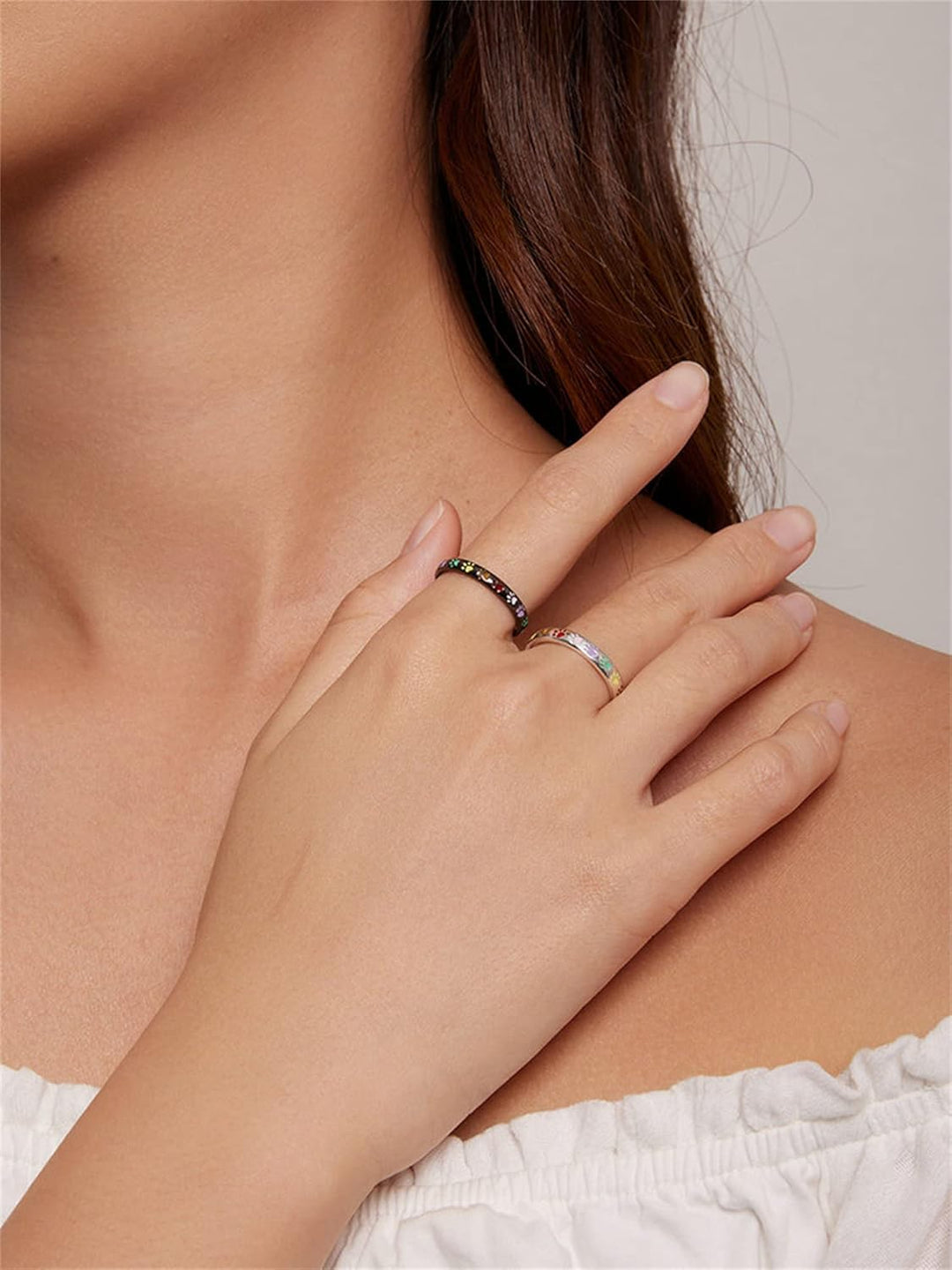 Anillo en Plata de Ley con Diseño de Huella