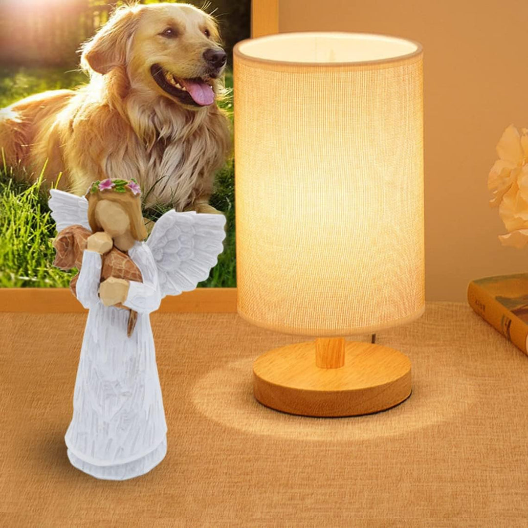 Set Conmemorativo Para Perro Con Figura Ángel de La Amistad y Pulsera Chakra Puente Arcoíris
