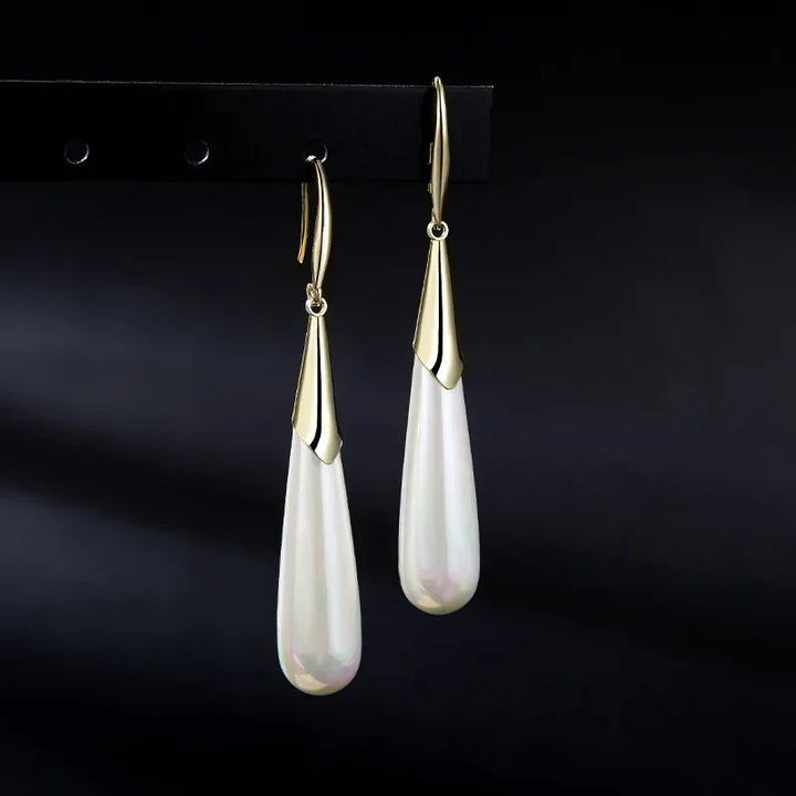 Pendientes colgantes vintage blancos