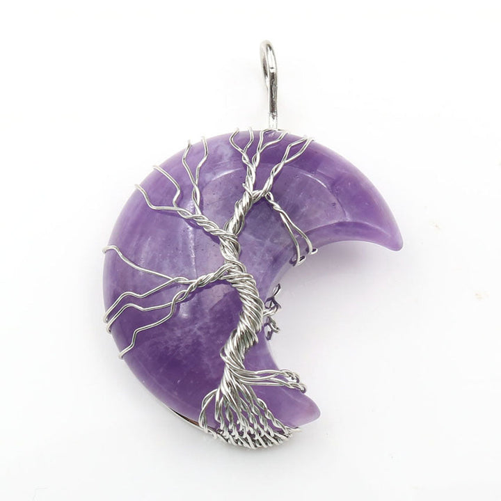 Collar con colgante Árbol de la Vida en cristal lunar Accesorios