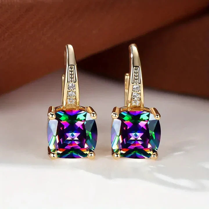 Pendientes Aro de Oro con Piedras Misteriosas