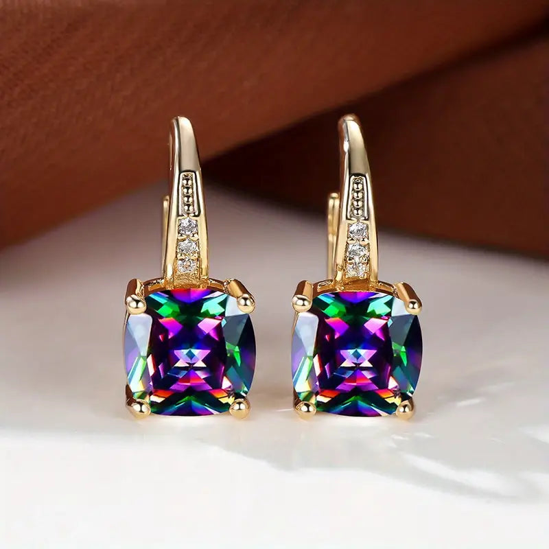 Pendientes Aro de Oro Zafiro Místico