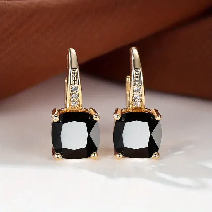 Pendientes Aro de Oro con Piedras Misteriosas