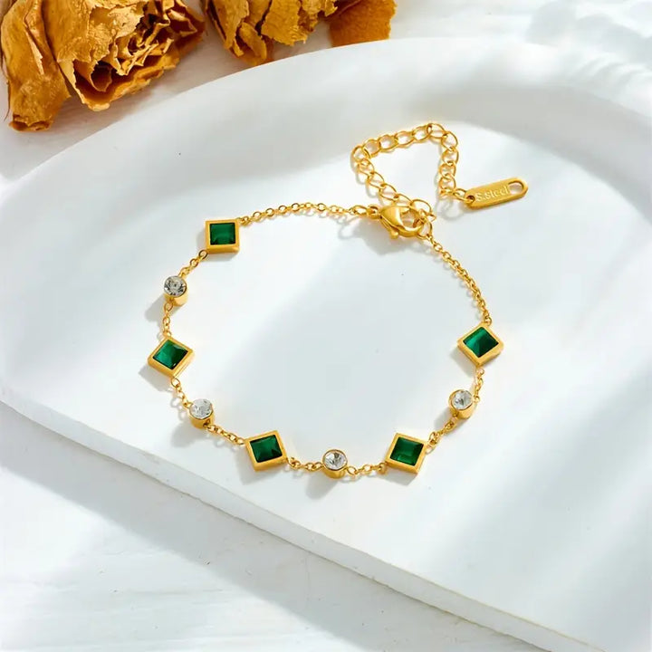 Pulsera Esmeralda Celeste