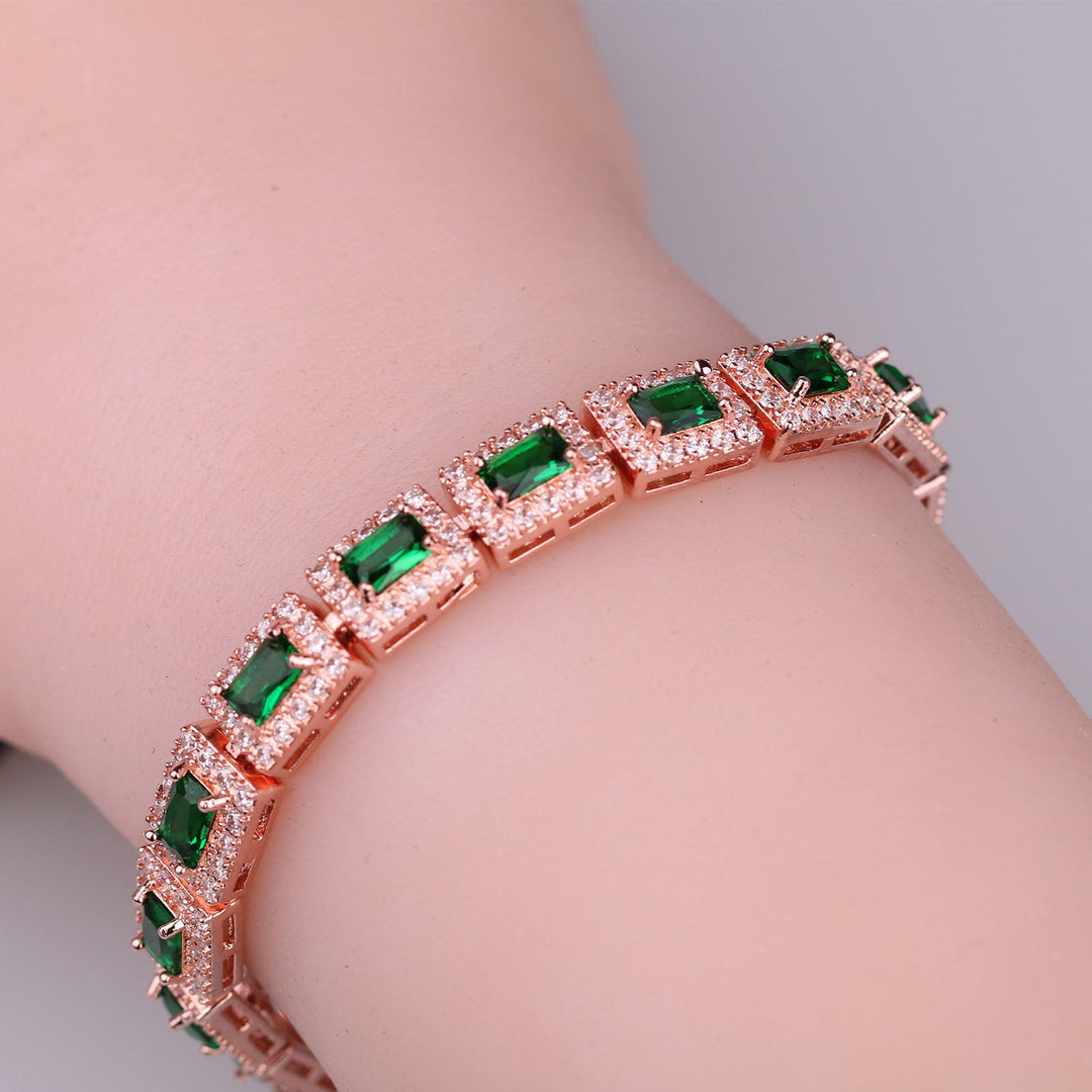 Pulsera de Oro con Esmeraldas Verdes