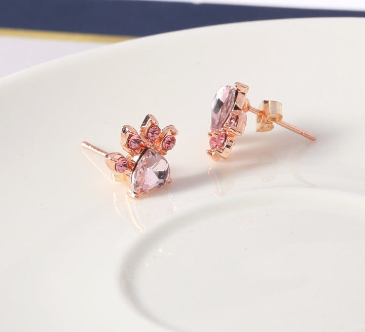 Set de Joyas Paw para Mujer 4 Piezas | Oro Rosa con Corazón de Circonita