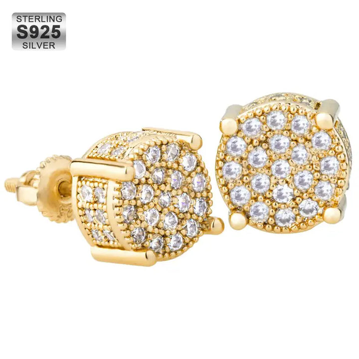 Conjunto de pendientes de circonita plateados con un diseño atrevido de ICED CHICS