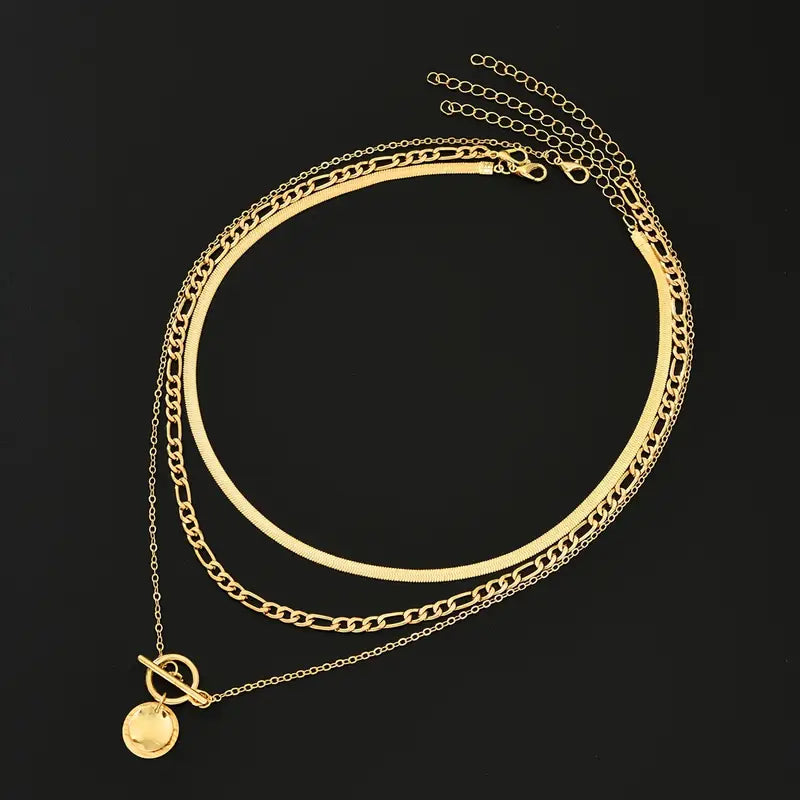Collar Savira Moneda Texturizada | Oro