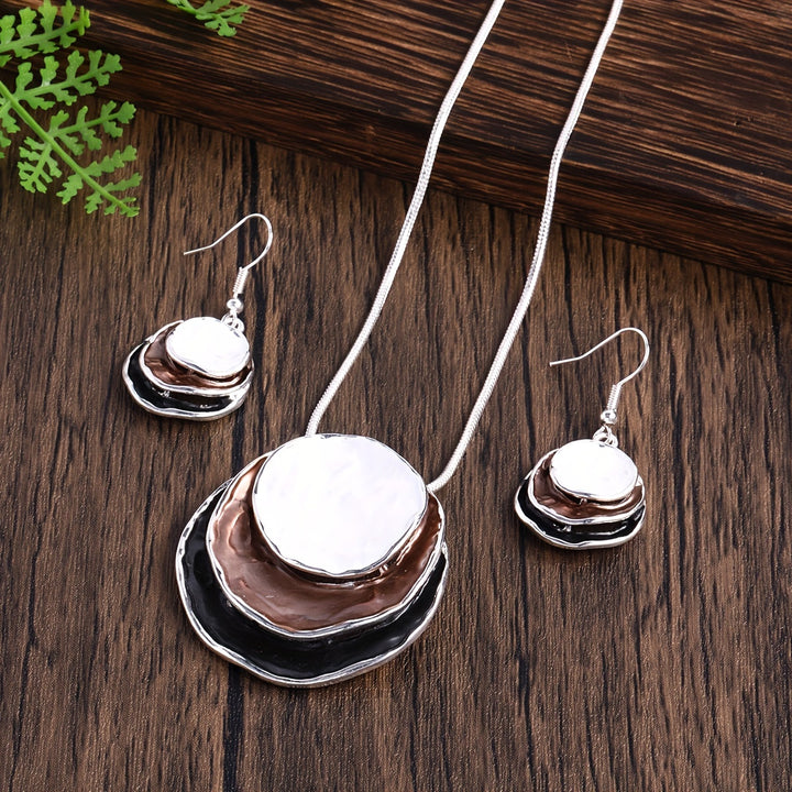 Conjunto Collar y Pendientes Boho Esmaltados Hecho A Mano