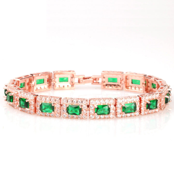 Pulsera de Oro con Esmeraldas Verdes