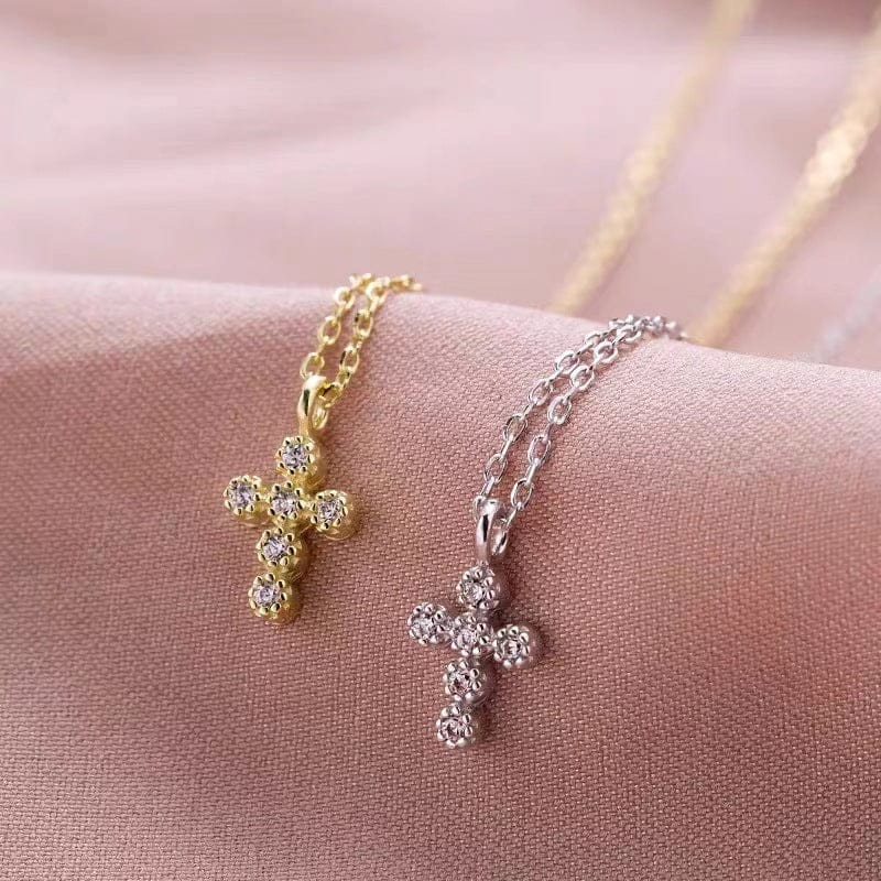 COLLAR CRUZ DE DIAMANTES MINI