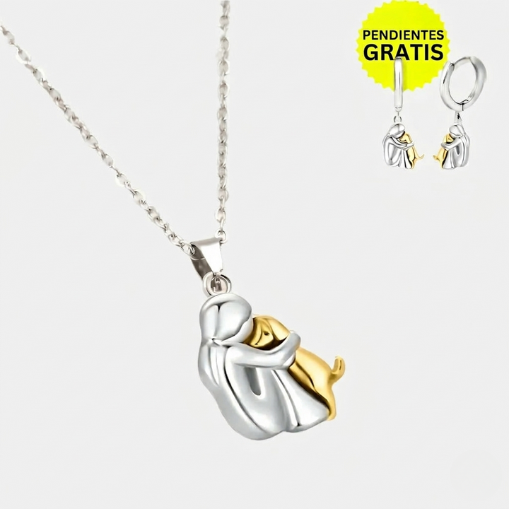 Collar Colgante Abrazo con Pendientes de Regalo – Oferta por Tiempo Limitado
