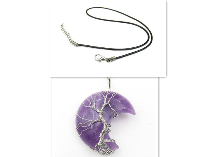 Collar con colgante Árbol de la Vida en cristal lunar Accesorios