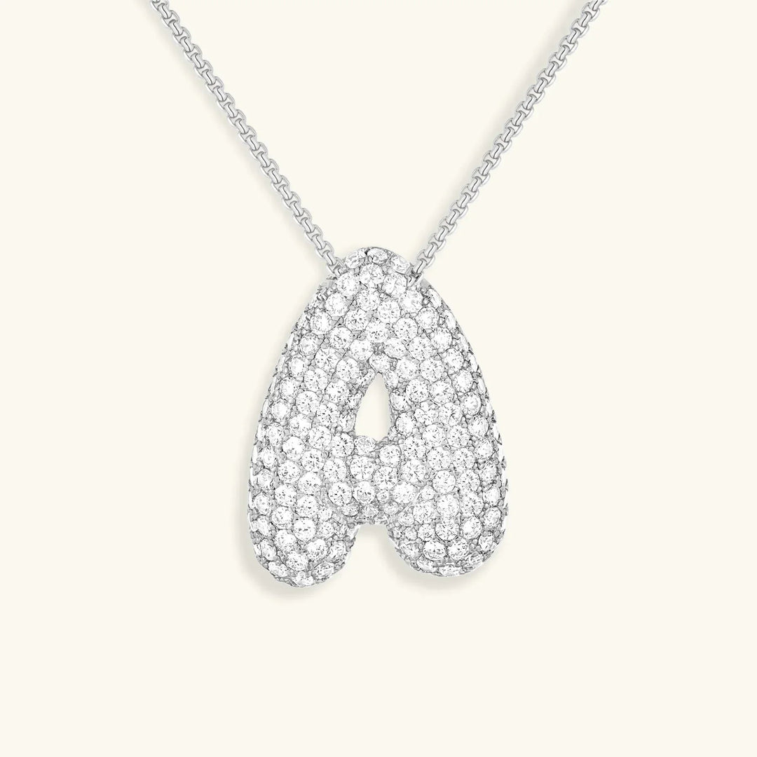 Collar de Diamantes con Inicial en Burbuja