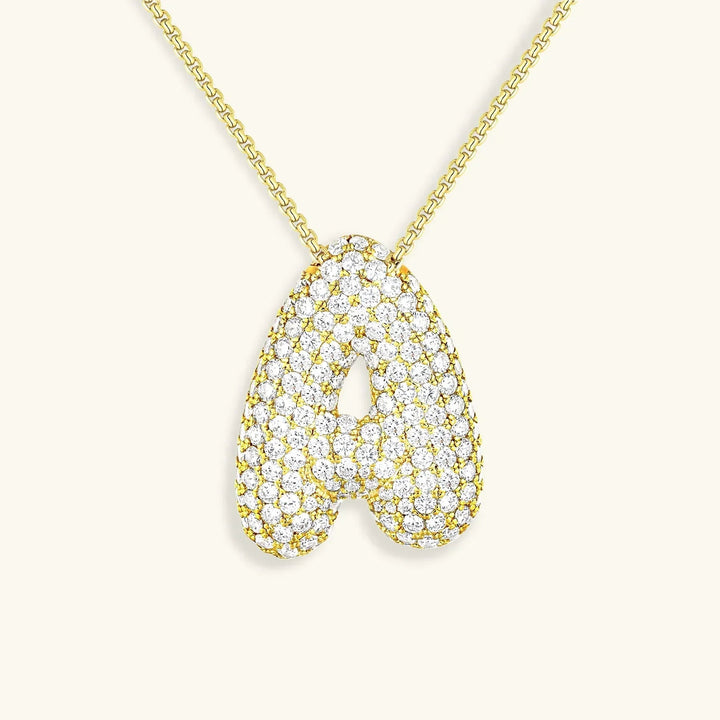 Collar de Diamantes con Inicial en Burbuja